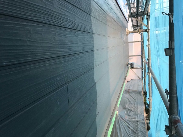 群馬県高崎市　外壁塗装　下地処理　高圧洗浄　無機系塗料「ダイヤスーパーセランフレックス」